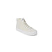 Calvin Klein Jeans Women Sneakers: High-top off-white canvas sneaker with white rubber sole