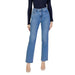 High-waisted straight-leg blue jeans with five-pocket styling by Vero Moda