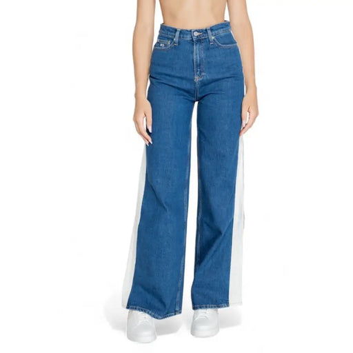 High-waisted wide-leg blue jeans from Tommy Hilfiger for women