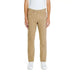 Khaki-colored straight-leg pants with pockets and button closure - Jeckerson Men Trousers