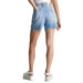 Calvin Klein light blue denim shorts with frayed edges for women