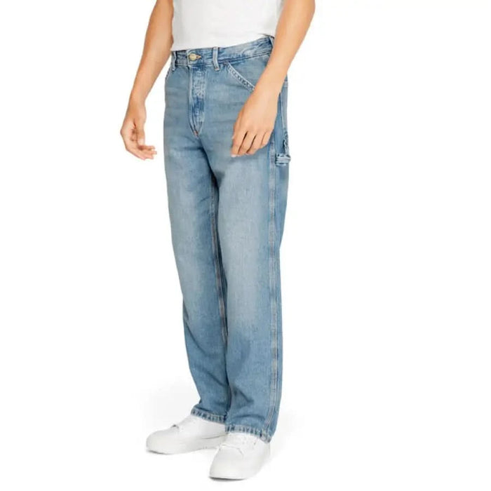 Light blue denim jeans with relaxed straight-leg fit by Jack & Jones Men