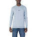 Light blue long-sleeved Calvin Klein Jeans sweater with small chest text design