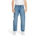 Light blue straight-leg denim jeans with five-pocket styling by Jack & Jones