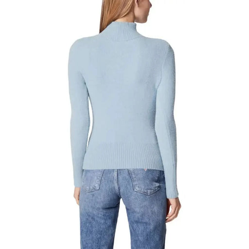 Light blue turtleneck sweater with long sleeves from Guess Women Knitwear collection