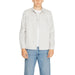 Antony Morato Men Shirt: Light gray button-up shirt over white t-shirt with blue jeans