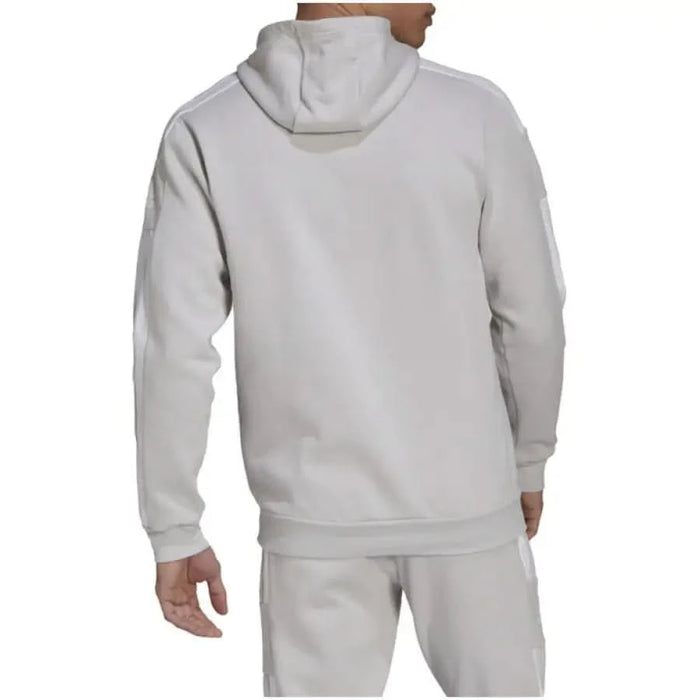 Light gray hooded sweatshirt view from the back, featuring Adidas branding for men