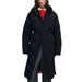 Long black belted puffer coat with high collar from Desigual Women’s Jacket collection