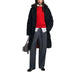 Long black winter coat over red sweater and gray trousers by Desigual Women Jacket