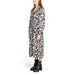 Long-sleeved leopard print midi dress with v-neck collar by Jacqueline De Yong