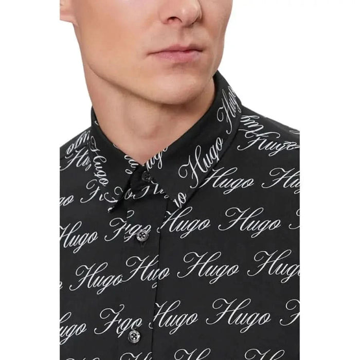 Hugo Hugo men in Hugo men shirt, black with white lettering