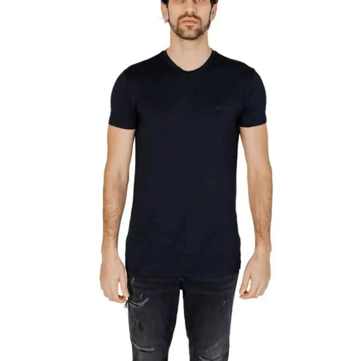 Man in Antony Morato black T-shirt and jeans - Antony Morato Men T-Shirt