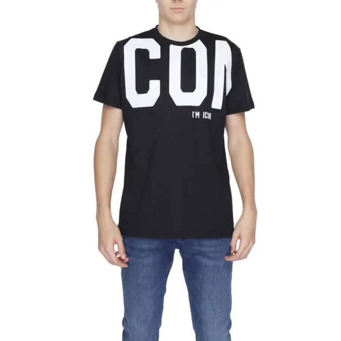 Man wearing Icon Icon Men T-Shirt with ’CO’ print