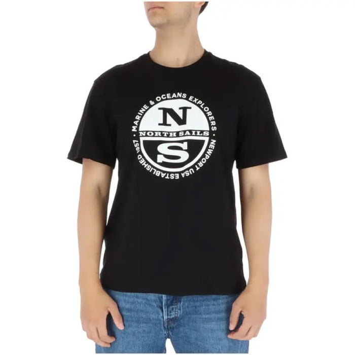 North Sails men’s t-shirt with number 4 design, black color