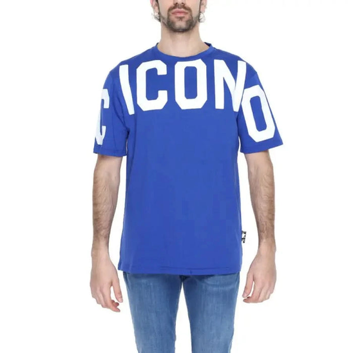 Icon Icon Men T-Shirt featuring man in blue ’NO’ print