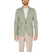 Antony Morato men blazer featuring a man in a green jacket and tan pants.