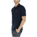 Lyle & Scott navy polo with yellow logo for urban city fashion