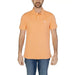 Boss Men Polo - Stylish man in orange shirt for spring summer product, boss gender fashion