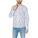 Hugo men shirt in white and blue stripes for spring summer, perfect hugo gender style