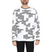 Man wearing white Hugo men sweatshirt with black letters, stylish casual wear