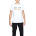 Man in Alviero Martini Prima Classe T-Shirt with ’I Love You’ print in black letters