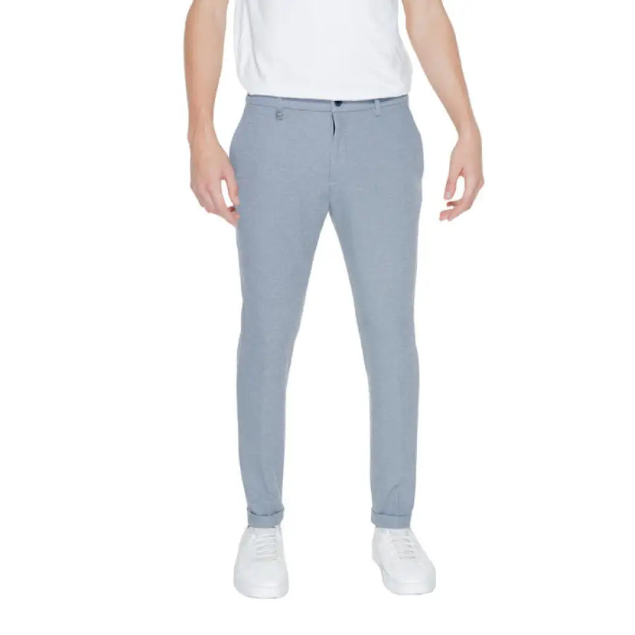 Antony Morato urban style: Man in white T-shirt & blue pants - Antony Morato Men Trousers