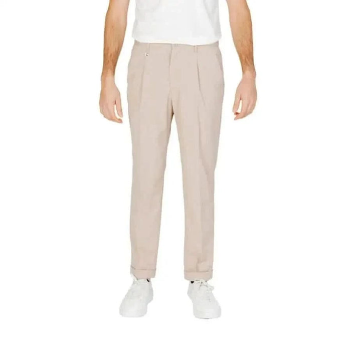 Antony Morato - Antony Morato Men Trousers featuring man in white t-shirt and beige pants