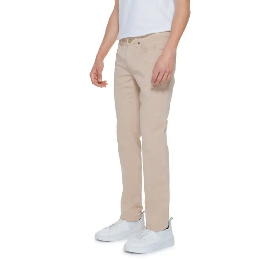 Urban Style Clothing: Man in White T-Shirt and Khaki Pants – Jeckerson Men Trousers