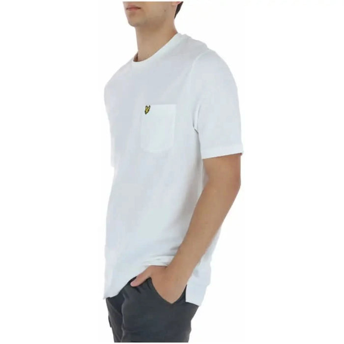 Lyle & Scott men t-shirt featuring a man in a white t-shirt with a pocket by Scott Lyle