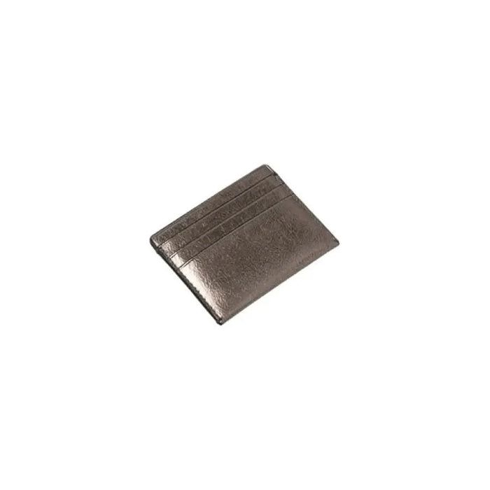 Metallic silver leather card holder with embossed pattern from Calvin Klein Jeans wallet