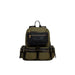 Military-style olive green and black backpack with multiple pockets by Desigual