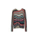 Desigual Women’s Knitwear - Multicolored Striped Long-Sleeved Sweater with Wavy Patterns