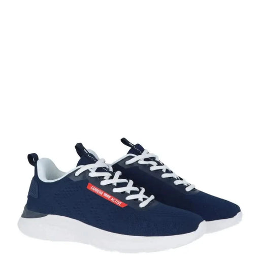 Navy blue athletic sneakers with white laces and soles for Carrera Men Sneakers