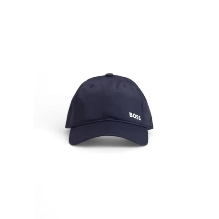 Navy blue Boss Men Cap featuring embroidered BOSS text on the front