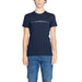 Navy blue Emporio Armani t-shirt featuring tonal logo text on the chest