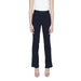 Navy blue high-waisted straight leg dress pants from Street One Women Trousers collection