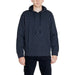 Armani Exchange Men Sweatshirts Navy blue hooded sweatshirt with geometric pattern