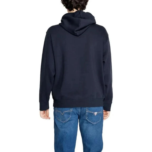 Navy blue hooded sweatshirt back view from Armani Exchange for men