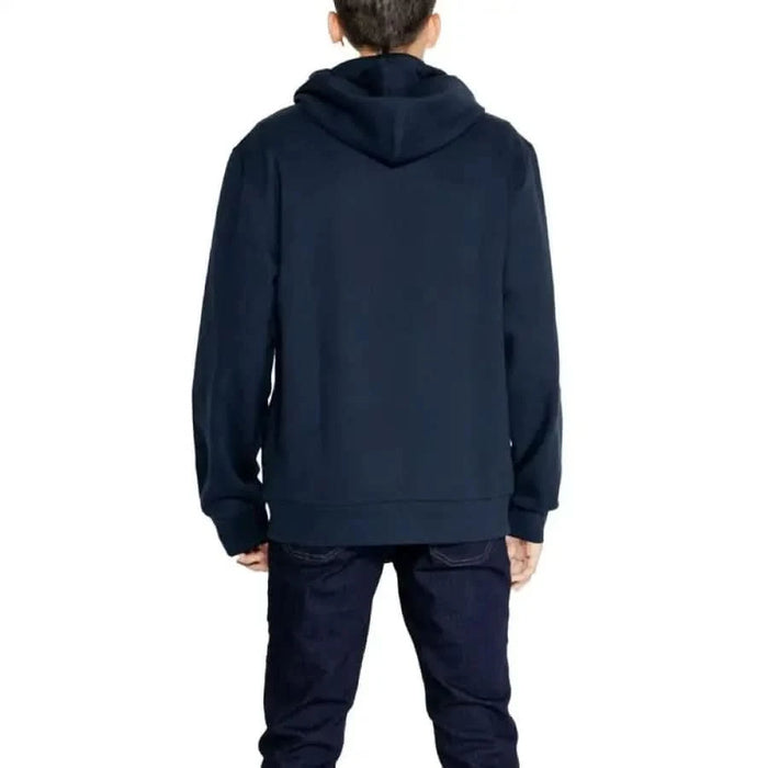 Navy blue hooded sweatshirt viewed from the back, Emporio Armani Underwear for men