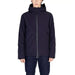 Navy blue hooded winter jacket with full-length zipper from Peuterey Men Jacket collection