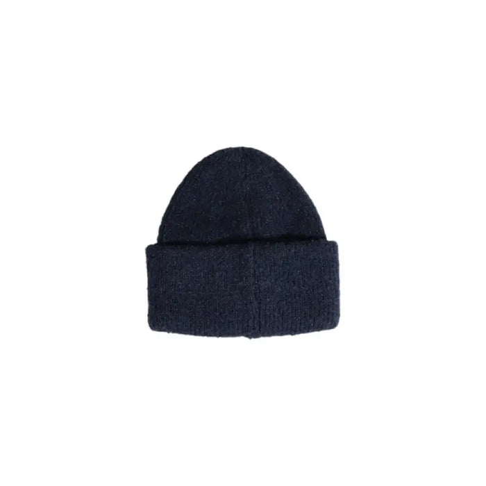 Navy blue knit winter beanie hat from Pieces Women Cap collection