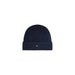 Navy blue knit beanie featuring a small Tommy Hilfiger logo for men