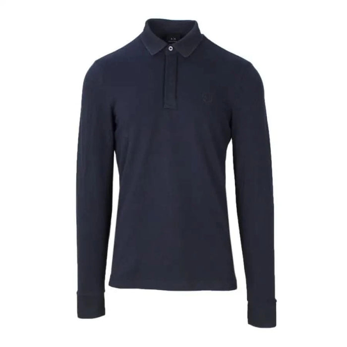 Navy blue long-sleeved polo shirt from Armani Exchange for men