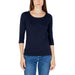 Street One Women’s T-Shirt - Navy Blue Long-Sleeved Top with Scoop Neckline