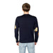 Navy blue sweater with decorative patches on sleeves from Only & Sons Men Knitwear