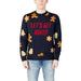 Navy blue sweater with LET’S GET BAKED text and gingerbread designs by Only & Sons