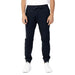 Armani Exchange Navy Blue Sweatpants with Drawstring Waist and Tapered Legs for Men