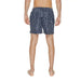 Navy blue swim shorts with white geometric pattern by Nike Swim for men