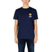 Navy blue t-shirt with bear logo patch for Moschino Underwear Men collection