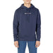 Navy blue Tommy Jeans hoodie with white logo text on chest in Tommy Hilfiger Men’s Sweatshirts